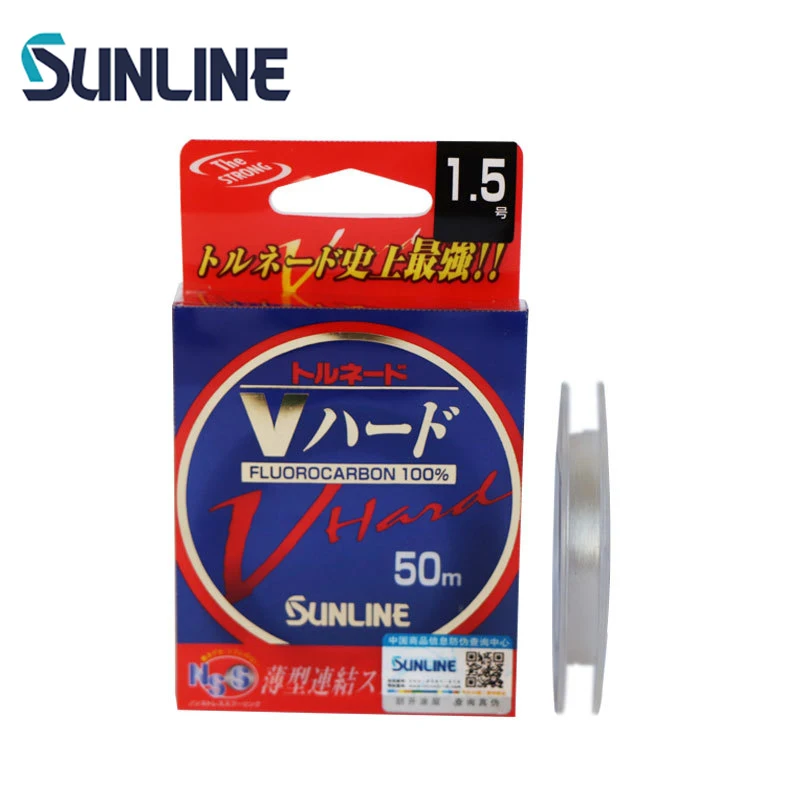 SUNLINE v-жесткий фторуглеродный лидер 50 м 2lb-50lb невероятное 30% улучшение прочности Сделано в Японии