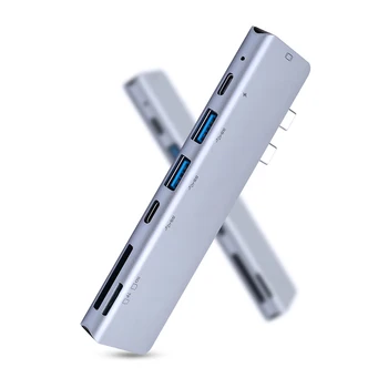 

7-in-1 Type-c Hub USB 3.0 HD Card Reader 4K resolution Video Adapter Portable Aluminum Alloy USB-C Converter for MacBook Pro