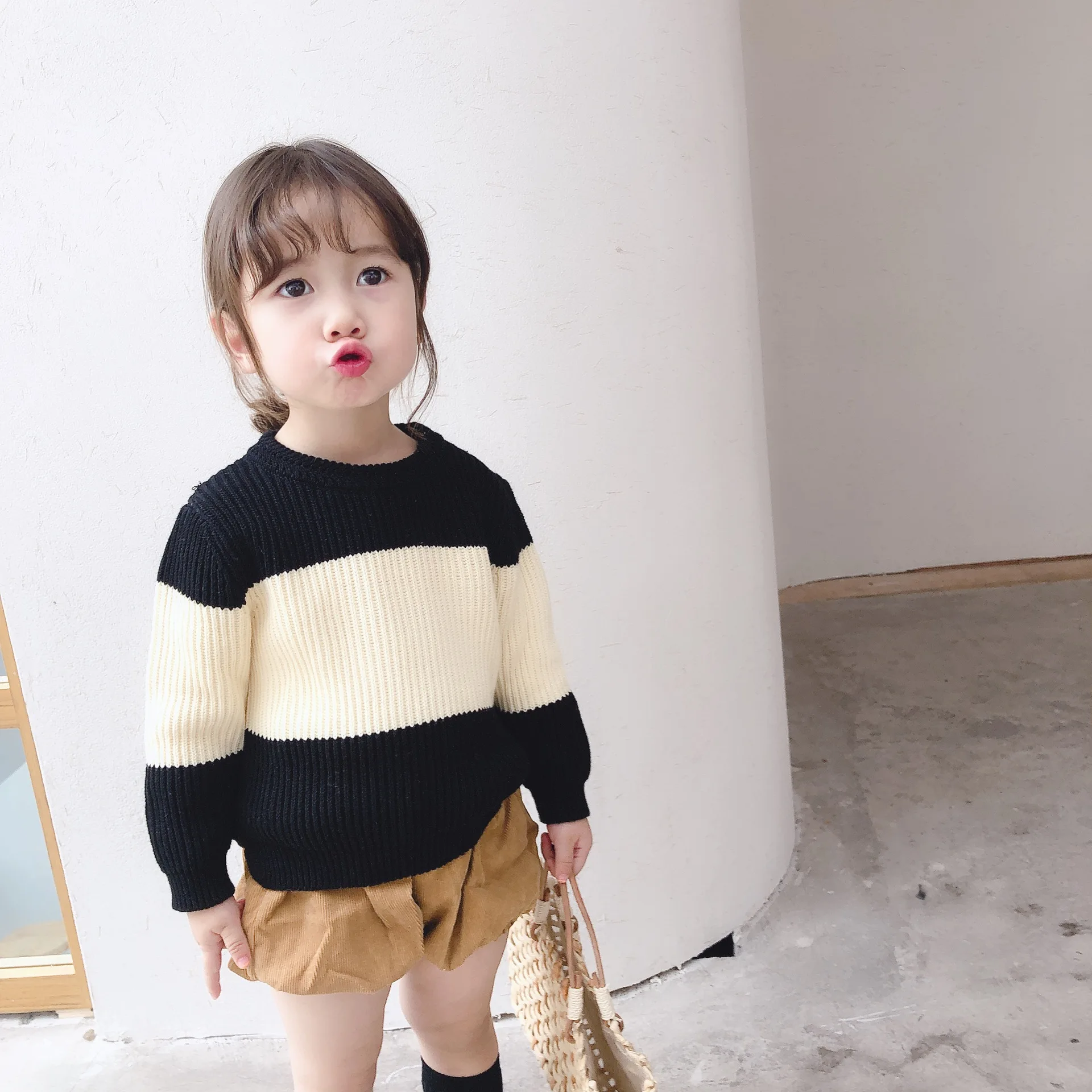 

New Winter Striped Sweater Of 2020 Kids girl Sweaters And Tops Baby Girl Clothes Toddler Girl Sweaters