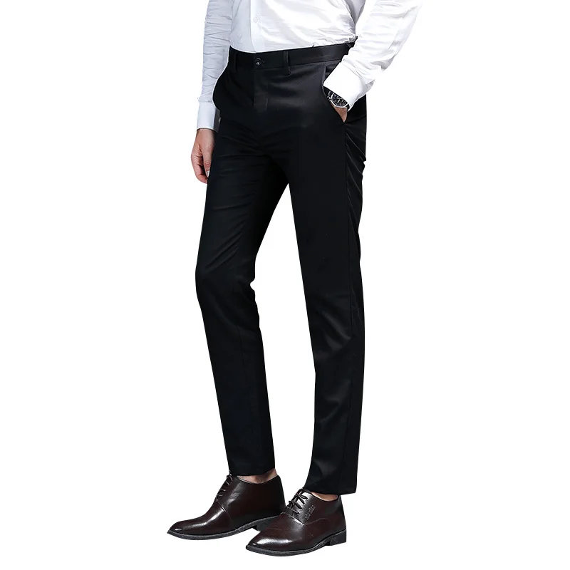 

Trousers Men's Solid Color Suit Pants Business Casual Loose Straight Suit Pants Men's Cotton Slim Large Size Suit Trousers