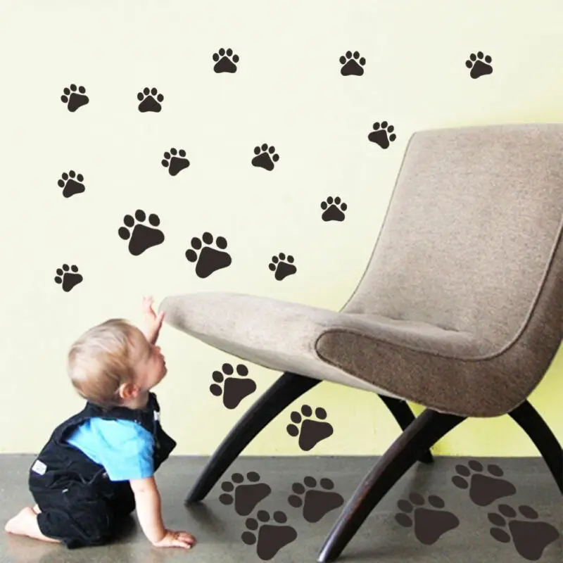 

Removable PAW PRINT STICKERS 22 Any Colour Car Wall Art Decal Graphics Cat Dogs