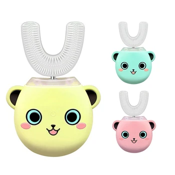 

Kid's Electric Toothbrush,Cartoon Silicone U-Shaped Children Power Electric Ultrasonic Toothbrush, Suitable for 2-6 Years Old