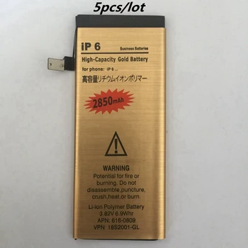 

5pcs/lot for iphone 6 Internal Replacement Battery 2850mAh Replacement Rechargeable lithium Battery for Apple iphone 6 6g