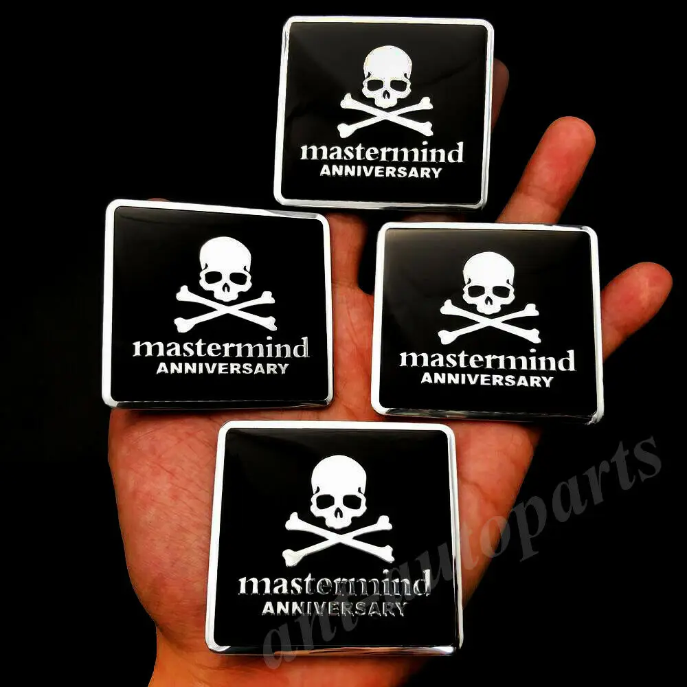 

4x Skull Skeleton Car Emblem Badge Motorcycle Fuel Tank Sticker Mastermind JDM