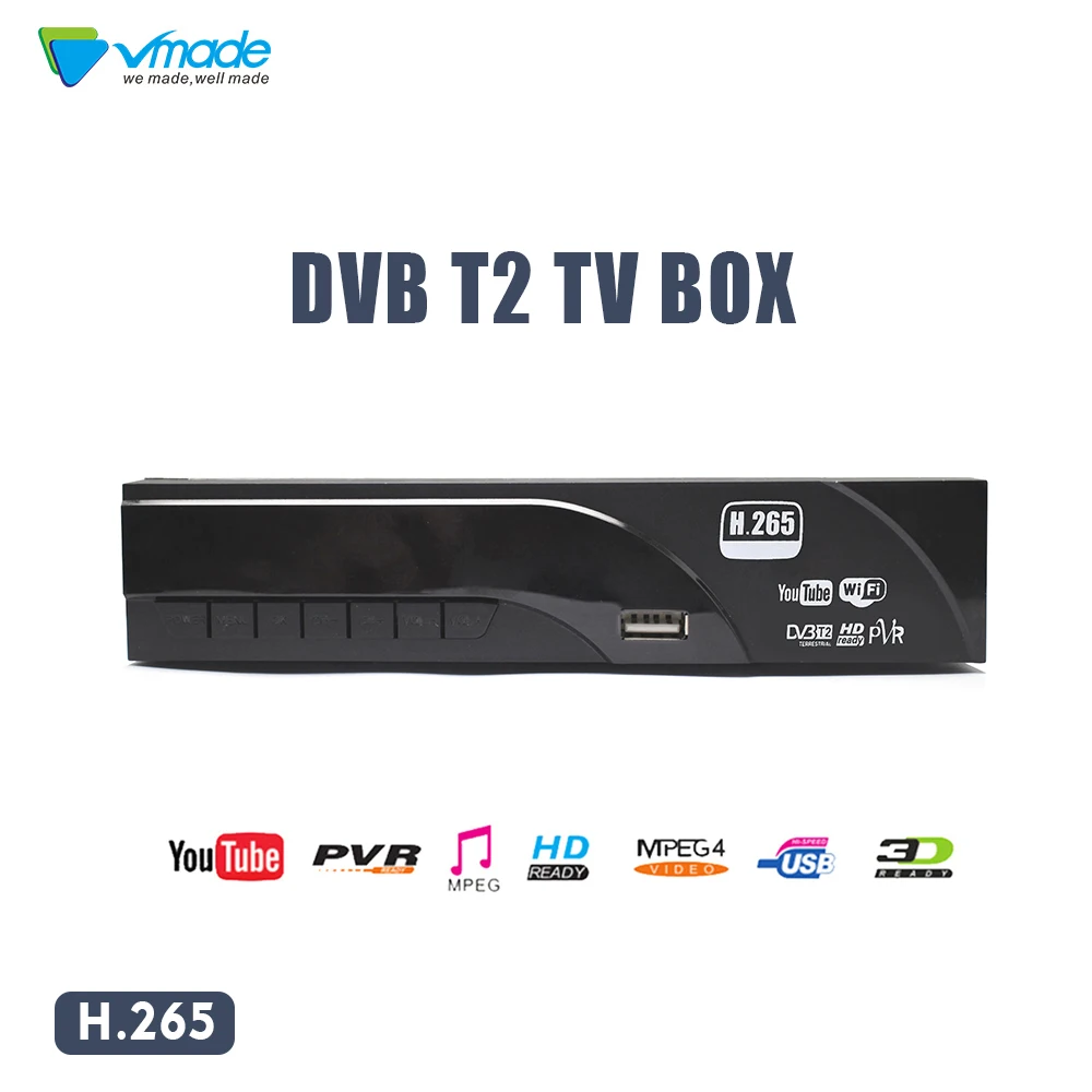 Vmade DVB T2 телеприставка полностью HD 1080p цифровой наземный ТВ приемник тюнер H.265 MPEG-2/4