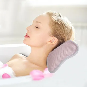 

Bath Pillow With 2 Non-Slip Suction Cups 3DBone Shape Air Mesh Bathtub Pillow,Cushion For Neck,Head,Shoulder Support Rela