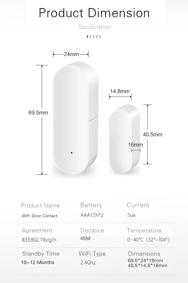 Tuya Smart WiFi датчик окна двери магнитный контакт приложение управление работа с Amazon Alexa