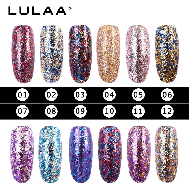 Lulaa Хамелеон неровные Блестки для ногтей Звездные фольги красочный блеск 3D голографический магический эффект для ногтей хлопья гвоздь Искусство Diy Ювелирные изделия Uv Na
