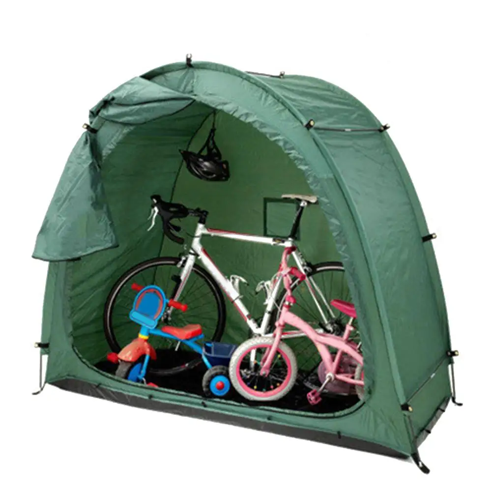 HERAHQ Tenda portaoggetti per 4 biciclette tenda grigia per 3-4 biciclette pieghevole copertura antipioggia per bicicletta copertura per bici impermeabile da giardino all'aperto 