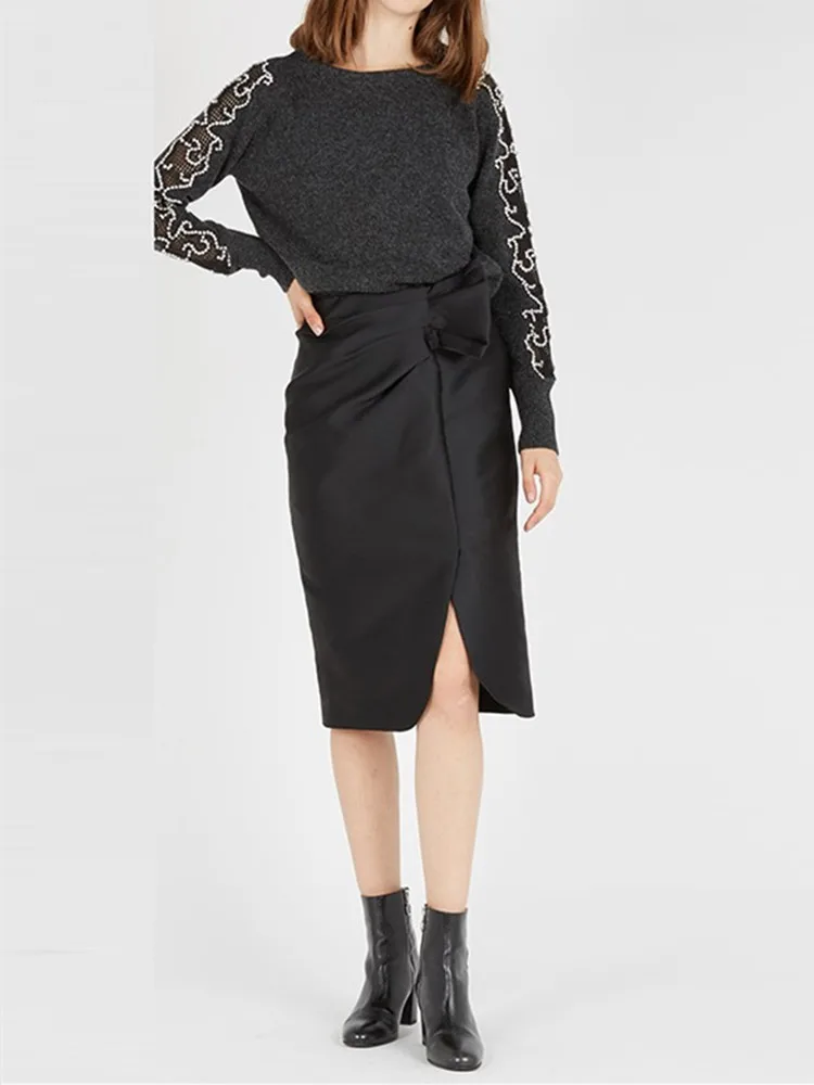 

Women Solid Color Diamond Sweater Long Sleeve Knitted Sweater Casual Knitwear