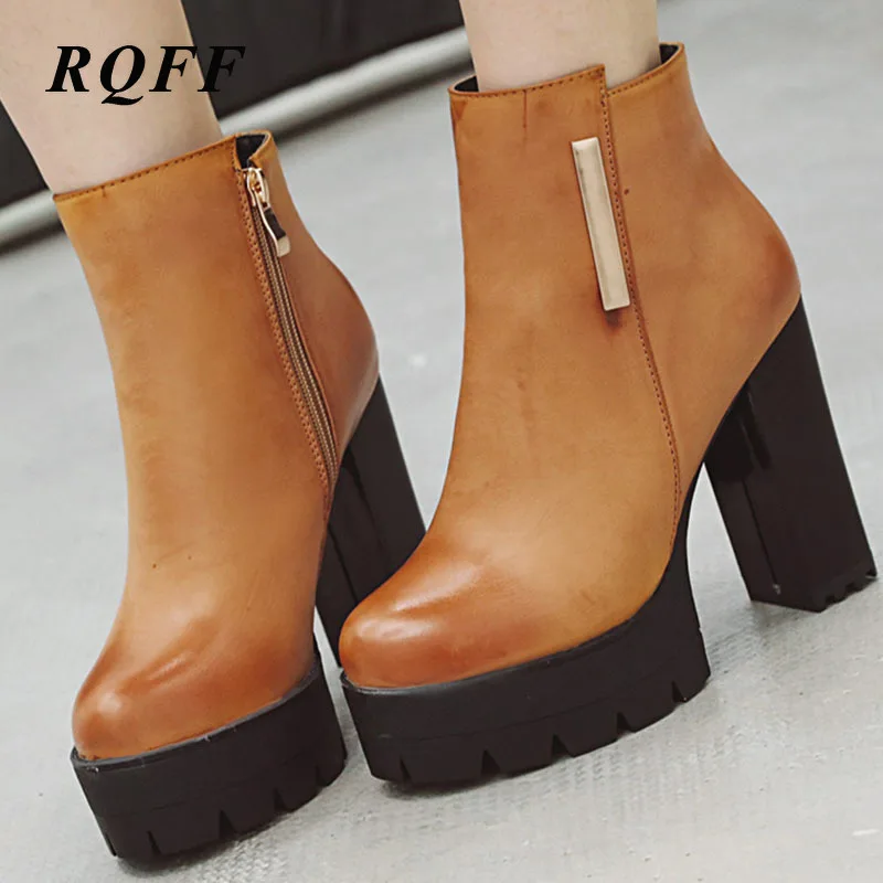 2019 женские туфли на платформе и высоком каблуке цвет желтый черный кофейный