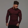 Running Quick dry Polo T-shirt Men Gym Sport Skinny Long Sleeve Tee Shirt Male Fitness Bodybuilding Workout Tops Clothing