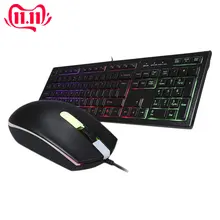 USB Проводная ПК Радуга геймер клавиатура противоскользящая Водонепроницаемая игровая клавиатура мышь набор цветной светодиодный игровой клавиатуры с подсветкой Новинка