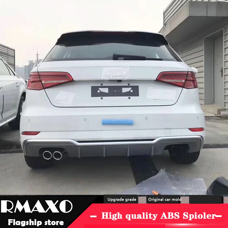 Спойлер для Audi A3 S3 2017-2019 Hatchba SLINE ABS задний спойлер бампер диффузор защитные