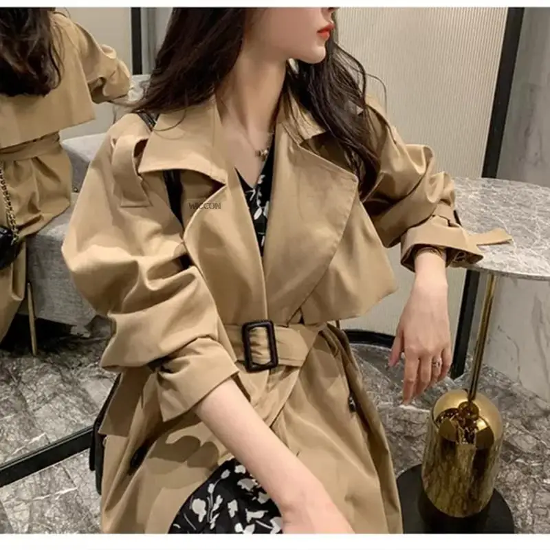 long puffer 2021 Fashion Women Spring Autumn Long Light Trench Coat Warm Lapel Female Windbreaker Long Sleeve Lady Casual Khaki Trench Coats hooded puffer jacket