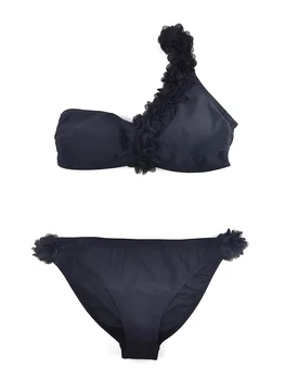 

2020 new solid color bikini bikini suit push-up style black