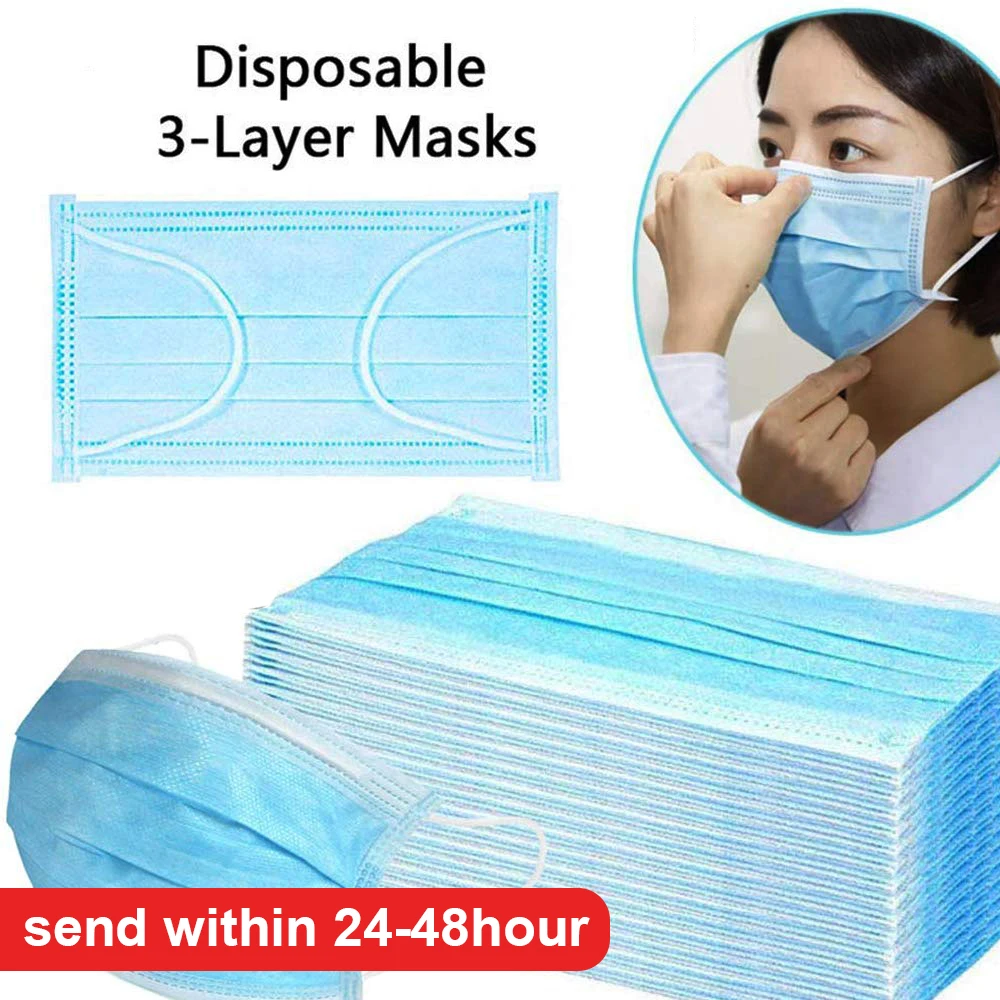 

200PCS Disposable Protective Face Mouth Mask Children Kids Face Mask 3-Layers Non-woven Dustproof Anti-virus Boys and Girls #032