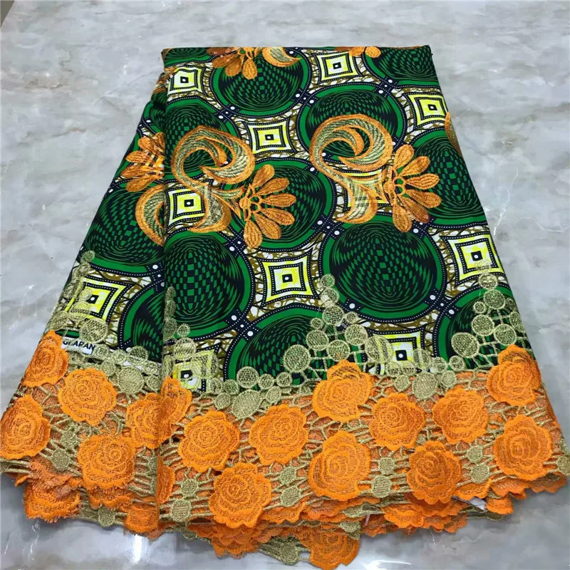 Новинка Wendy гипюровая кружевная ткань вышитый воск высокого качества кружевная ткань со шнуром африканская восковая кружевная ткань для платья WD091908