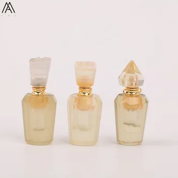 

Natural Lemon Quartz Perfume Bottle Pendant Necklace Women Druzy Geode Agates Stone Essential Oil Diffuser Jewelry EF-DG-94AMDJ