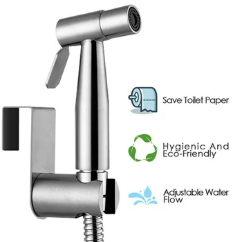 

Handheld Toilet Bidet Sprayer Set Kit Stainless Steel Hand Bidet Faucet for Bathroom Hand Sprayer Shower Head Self Cleaning