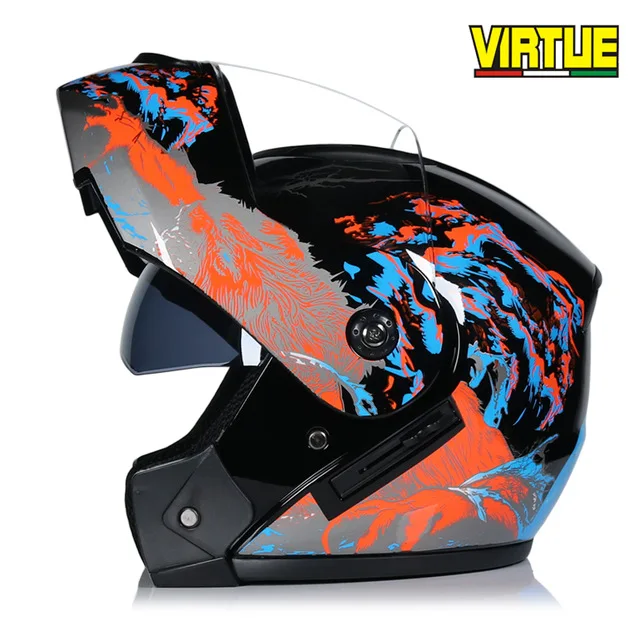 Флип гоночный шлем модульный с двойными линзами мотоциклетный шлем полный безопасный шлем Casco мотоциклетный шлем B - Цвет: 20