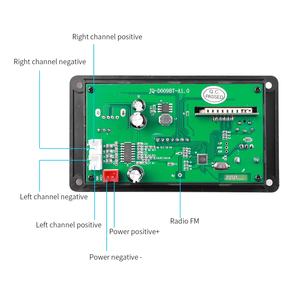 80W Amplifier 5-26V MP3 Decoder DAC Bluetooth Audio Receiver APE FLAC WMA WAV Decoder Support Recording Radio Lyrics Display