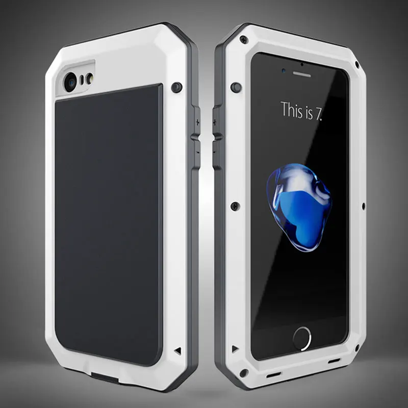 Полный защитный Роскошный металлический чехол для iPhone 11 11Pro 6S 7 Plus, противоударный чехол для samsung Galaxy Note9 S10 S9 S10Plus S8 S8Plus - Цвет: White