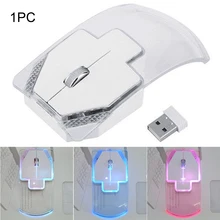 1200 dpi Беспроводная легкая Бесшумная мышь для ноутбука прозрачный оптический датчик светящееся освещение универсальная компьютерная игра Mous