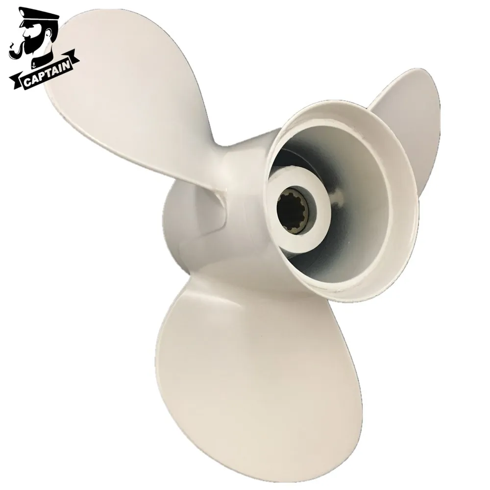 Captain Propeller 9 7/8x13-F Fit Yamaha Outboard Engine 20HP 25HP 30HP F20 F25 F45 Aluminum 10 Tooth Spline RH 664-45949-02-EL