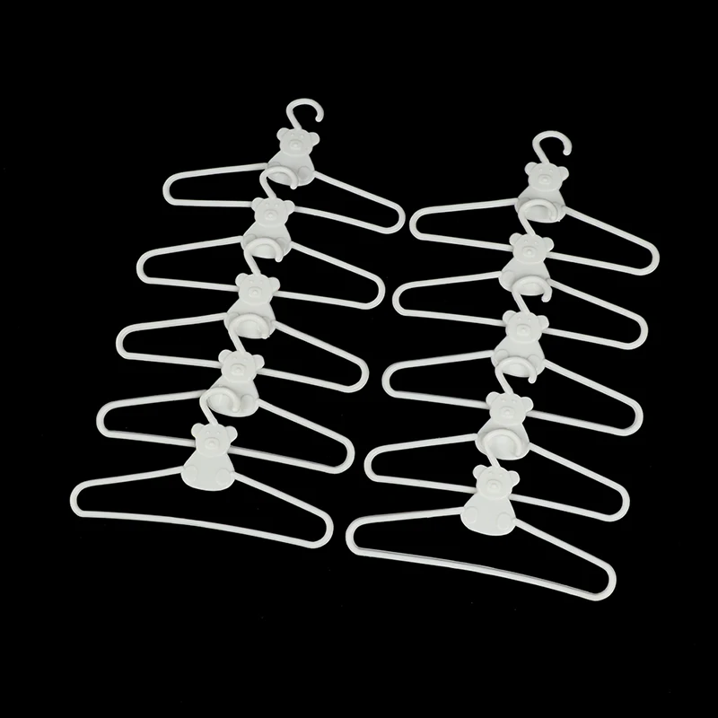 10Pcs/Lot Cute Mini Plastic Hangers Coat Dress Dolls Accessories For Doll Wardrobe Dress Clothes Dollhouse Toy doll accessories doll clothes accessories plush doll accessories