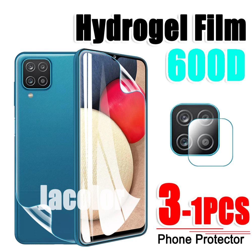 Hydrogel Safety Film For Samsung Galaxy A12 M12 Screen Protector/Back Cover Water Gel Soft Film/Camera Glass Samsun A 12 Nacho phone screen guard