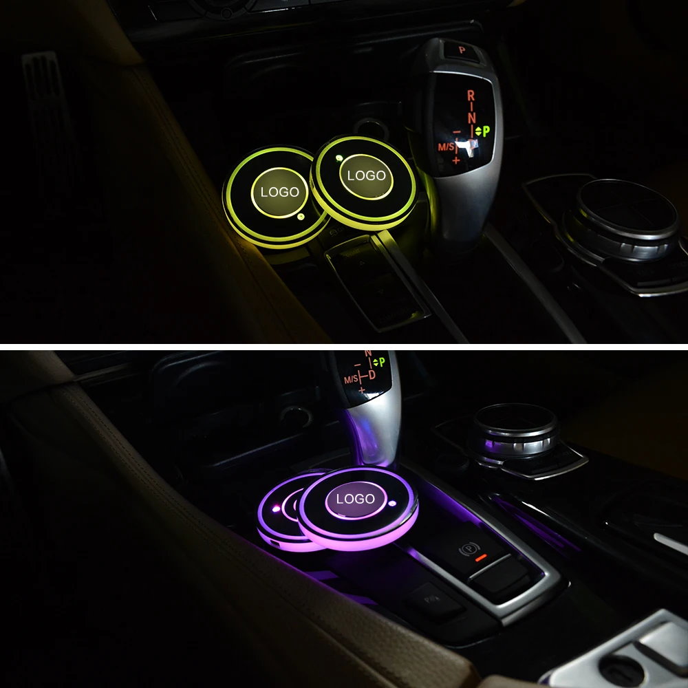 2 стиля автомобиля светящиеся водные горки для bmw f10 f30 f11 f32 g30 g38 Универсальный 7 цветов изменить свет подставка для напитков мини удобный
