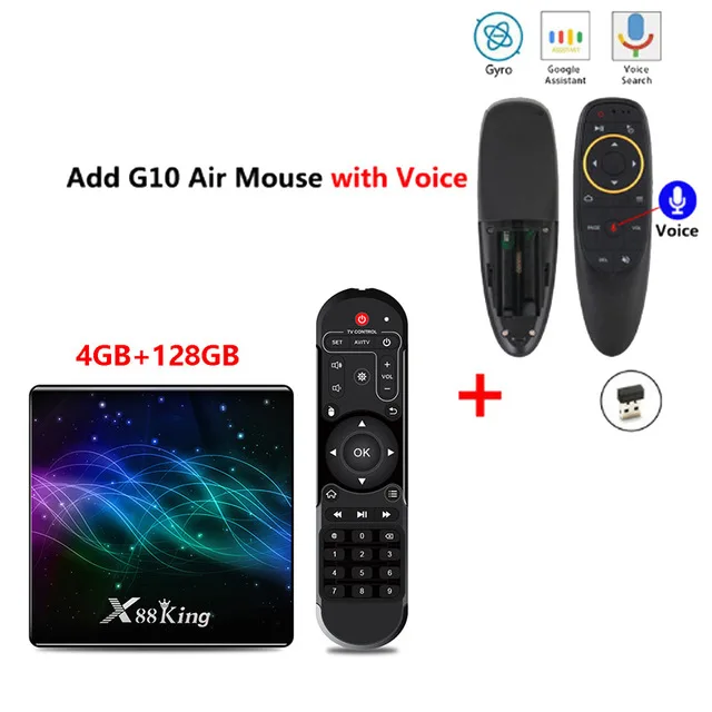 X88 King Android 9,0 4K Smart tv Box Amlogic S922X двойной Wifi BT 5,0 1000M Google Play Store Netflix Youtube HD Домашний медиаплеер - Цвет: X88 Color add G10s