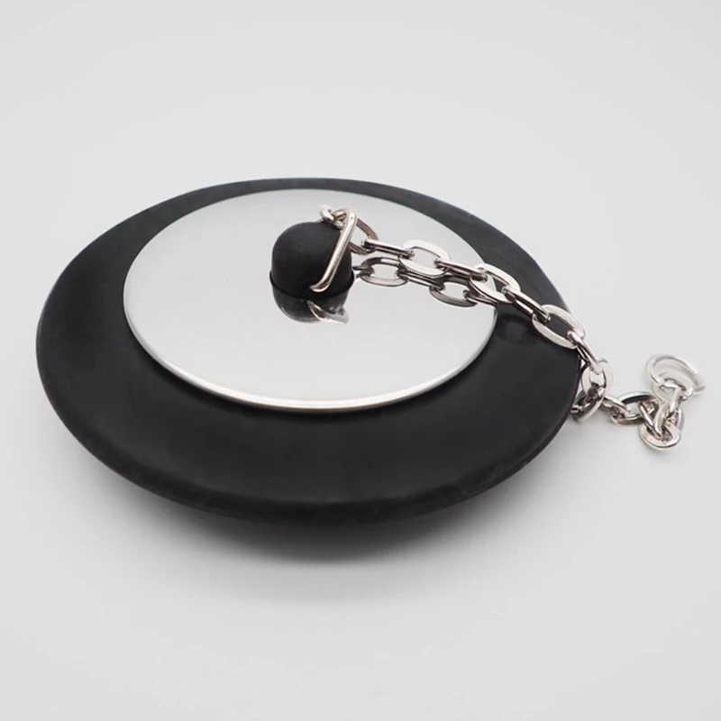Q1JB Rubber Choke Bathtub Drain Stopper with Chain Bath Plug Drain Tub Stopper 1PC