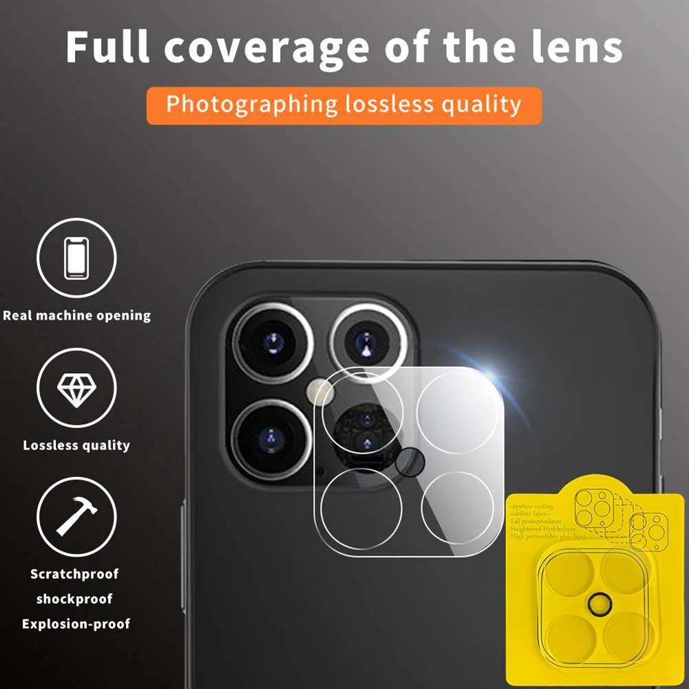 Tempered Glass Full Coverage Phone Camera Lens Protective Film for iPhone 12