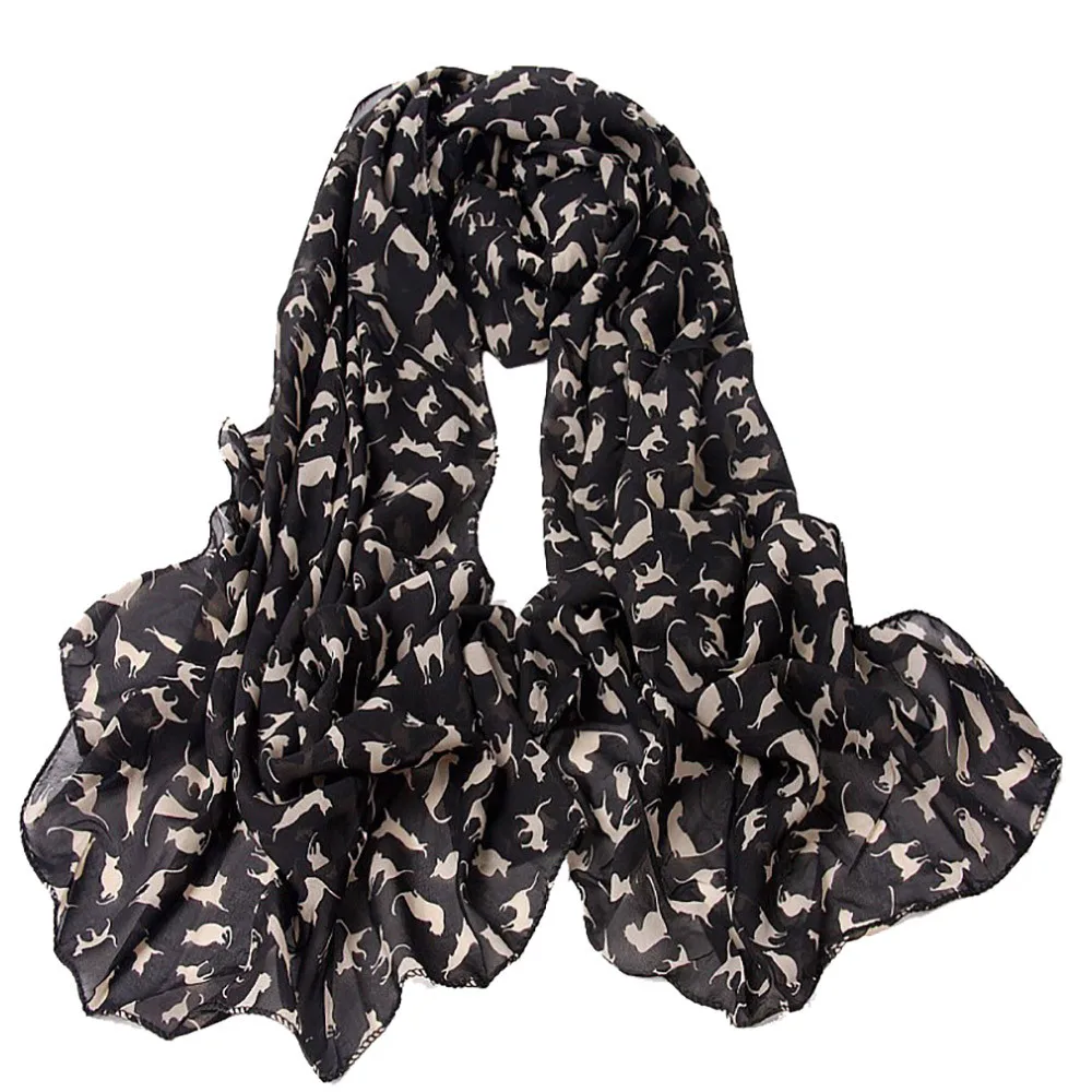 

Zerotime #H5 2019 NEW Fashion Women Little Cat Long Soft Wrap Scarf Shawl Scarf Drop Shipping