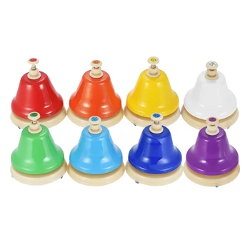 

8pc Rhythm 8 Note Hand Bell Set Musical Instrument Puzzle Toys For Kids
