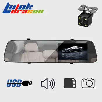 

видеорегистратор Car Dvr Dash Cam Dual Len Rear View Mirror Auto Dashcam Recorder Registrator In Car Video Full Hd Dash Camera