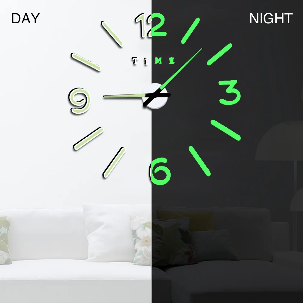 Светящиеся Настенные часы большие Luminova Horloge 3D сделай сам акриловые зеркальные