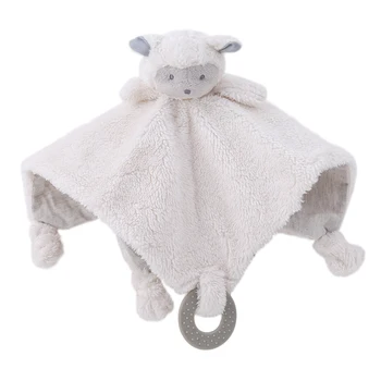 

Cute sheep Infant Reassure Towel newborn blankie baby appease towel educational plush rattle toy with teether