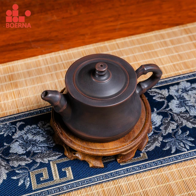 Boerna 200-230Ml Bambusz Teáskanna Qinzhou Kerámia Nixing Tao Teameder Kézzel Készített Teakészlet Puer Oolong Beauty Kettle-Hez - Image 2