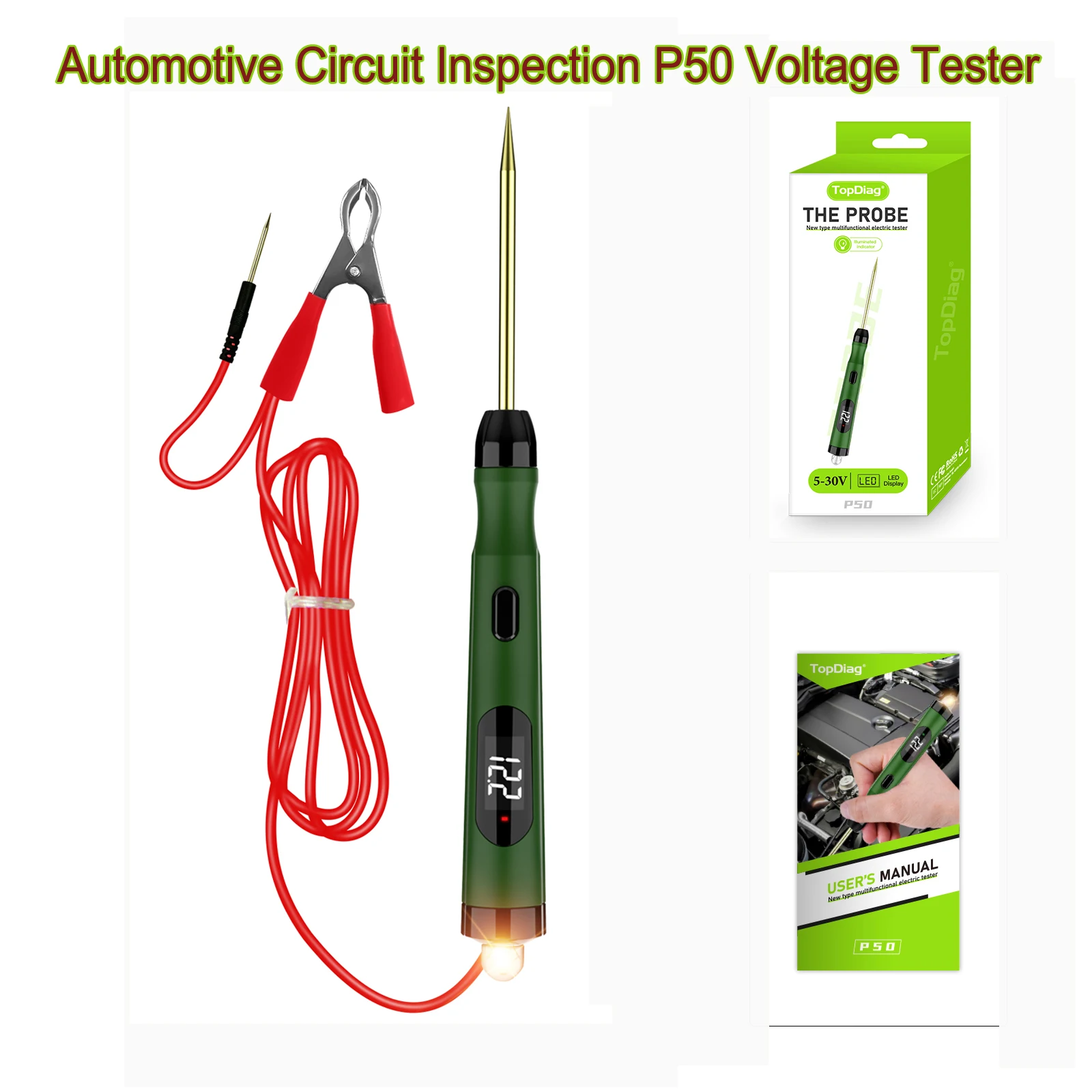 

Automotive Circuit Inspection P50 Voltage Tester Check the Fuse, Battery Performance and ABS Circuit Detection etc.