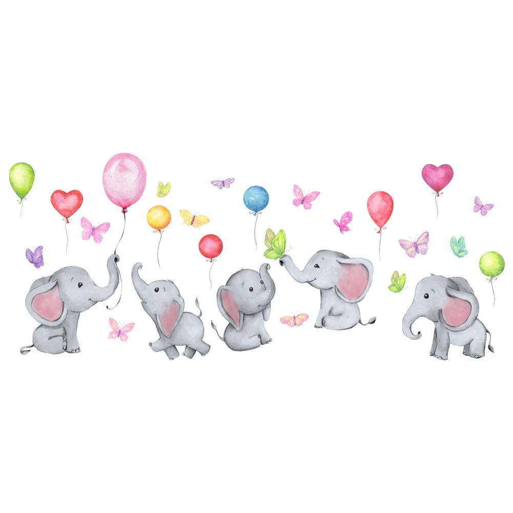 Cartoon Elephant Wall Stickers | Kid Wall Sticker Elephant Baby