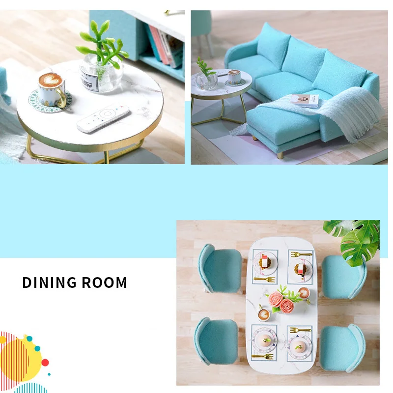 Симпатичные комнаты Diy кукольный домик сделать деревянность модель Каса