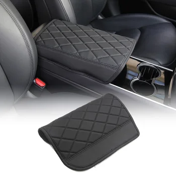 

PU Leather Car Central Armrest Auto Center Console Arm Rest Seat Box Mat Cover Pad Cushion Accessories For Tesla Model 3