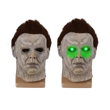 

Halloween Horror Michael Myers LED Halloween Kills Mask Cosplay Scary Killer Full Face Latex Helmet Halloween Party Costume Prop