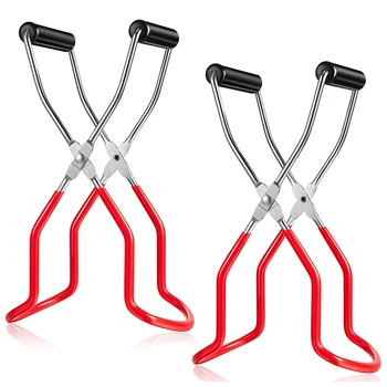

2 Pieces Canning Jar Lifter Tongs Stainless Steel Jar Lifter with Grip Handle for Safe and Secure Grip