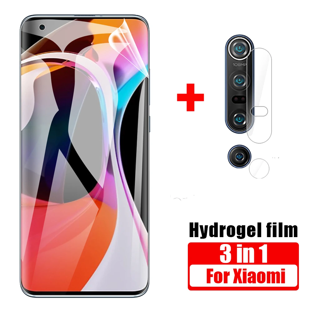 Мягкая Гидрогелевая пленка 3 в 1 для Xiaomi Mi10 Ultra Lite защиты экрана объектива камеры Mi
