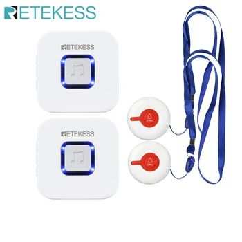 

Retekess Wireless Caregiver Pager Nurse Calling Alert Patient Help System for Home Care/Personal Attention Call Button/Receiver