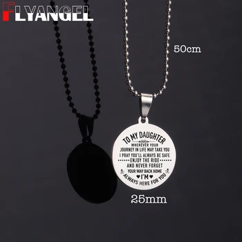 

FLYANGEL Pendant Necklace Jewelry Engraved To My Daughter Always Here For You Keepsake Gifts For Daughter Memorial